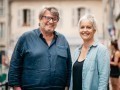Frédéric Biessy, directeur de La Scala Provence, et Anne Astolfe, directrice de l’Ecole Lecoq, à Avignon, le 12 juillet 2023.
