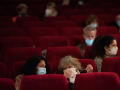 Une salle de cinéma, à Belle-Ile-en-Mer (Morbihan), le 19 mai 2021. LOIC VENANCE / AFP