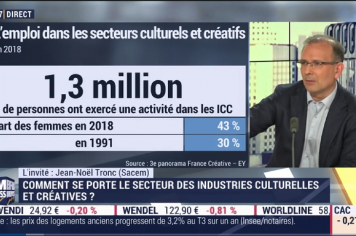 Jean-Noël Tronc (Sacem) : Comment se porte le secteur des industries culturelles et créatives ?