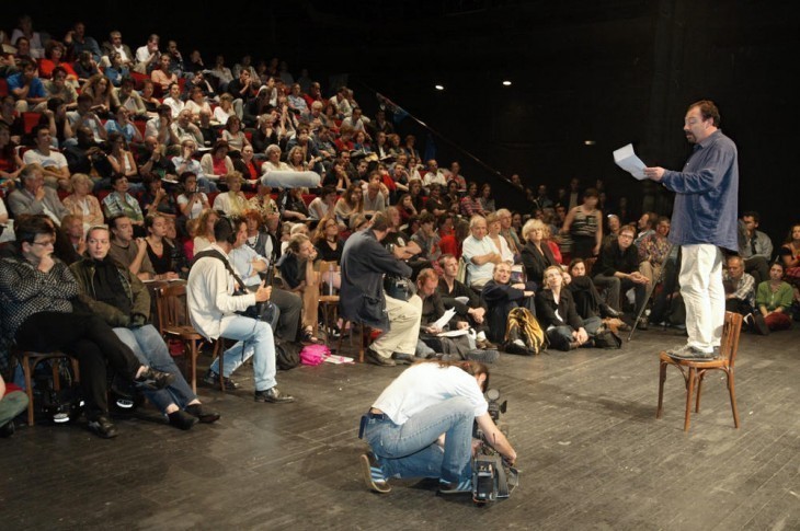 Journée d’action et de vigilance contre l’accord du régime d’assurance-chomage des intermittents organisée par le Théâtre de la Commune et les États généraux de la Culture (janvier 2020).