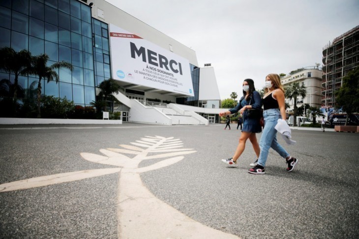 Devant le palais du Festival de Cannes, le 14 mai 2020. © DYLAN MEIFFRET/PHOTOPQR/NICE MATIN/MAXPPP