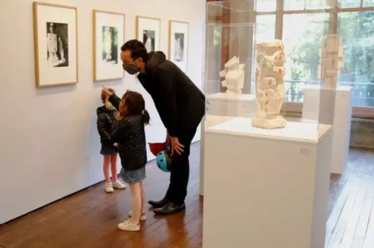 Visite du musée Giacometti, à Paris, le 15 mai. © CHARLES PLATIAU / REUTERS