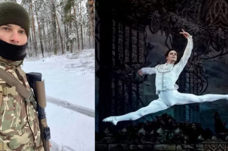 Le danseur ukrainien Oleksiy Potyomkin a rejoint le front aux côtés de ses compatriotes pour défendre l'Ukraine face à l'invasion russe. Capture Twitter @NataliaAntonova
