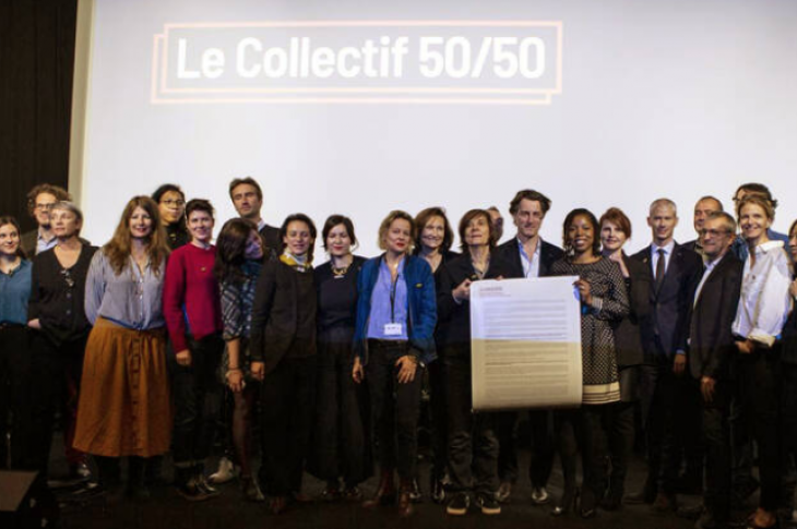 Le collectif 50 /50 a été créé en 2018 par des professionnelles du cinéma à l’initiative de l’association féministe Le deuxième regard afin de promouvoir l’égalité des hommes et des femmes dans le cinéma. (Emma Blunden)