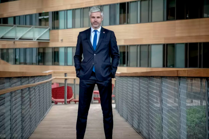 Laurent Wauquiez, président du conseil régional d'Auvergne-Rhône-Alpes, à Lyon le 28 avril 2021. Photo Bruno Amsellem / Divergence