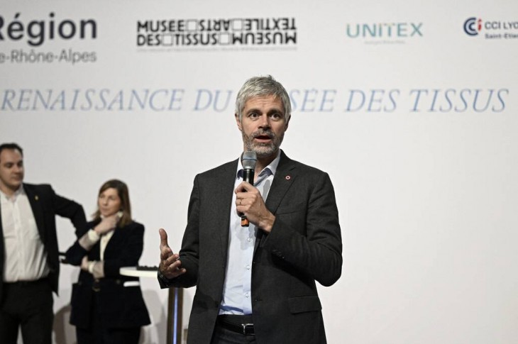 Laurent Wauquiez et la vice-présidente déléguée à la culture, Sophie Rotkopf, le 16 janvier à Lyon