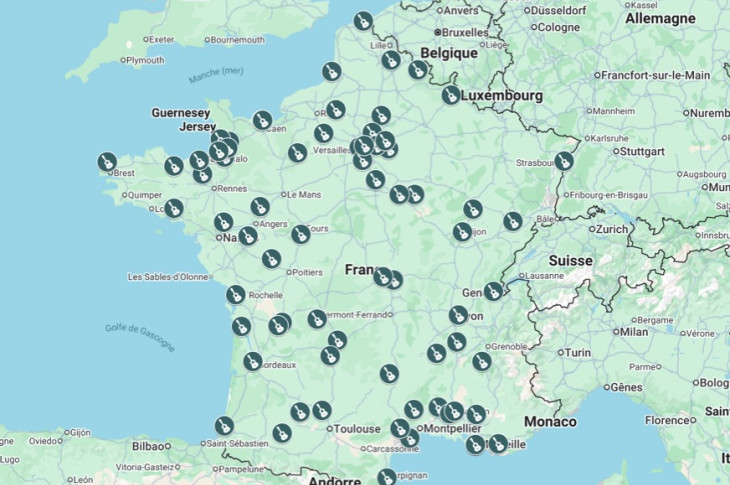 La carte de Vert des festivals de musique écolos et indépendants en 2026